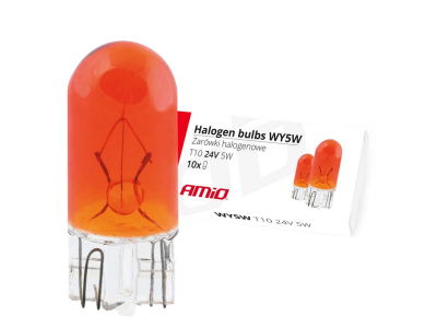 Żarówki halogenowe WY5W T10 5W W2.1x9.5d AMBER 24V 10szt.