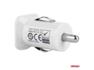 Ładowarka samochodowa 2xUSB biała PCH-01