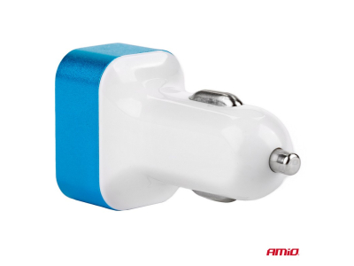 Ładowarka samochodowa 2xUSB + tester napięcia akumulatora TEST-04