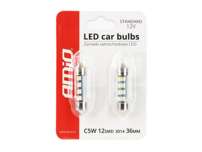 Żarówki LED STANDARD 3014 12SMD Festoon C5W C10W C3W 36mm White 12V