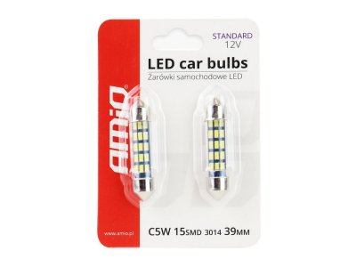 Żarówki LED STANDARD 3014 15SMD Festoon C5W C10W C3W 39mm White 12V