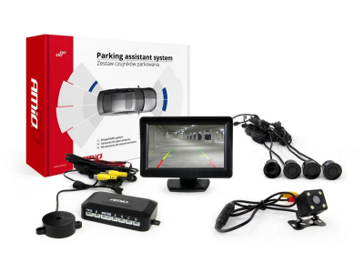 Zestaw czujników parkowania TFT01 4,3" z kamerą HD-315-LED 4 sensory czarne