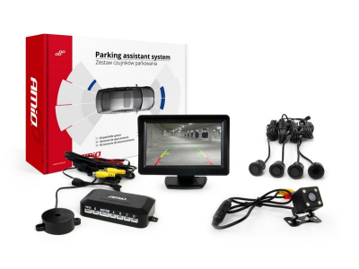 Zestaw czujników parkowania TFT01 4,3" z kamerą HD-315-LED 4 sensory czarne "GOLD"