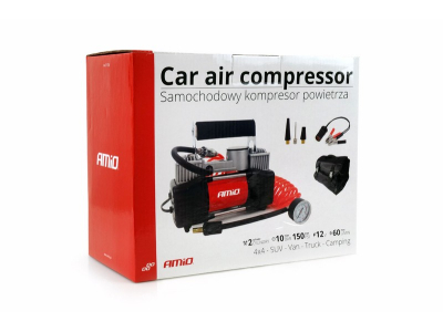 Kompresor samochodowy AComp-4 metalowy 2 cylindry 12V HQ