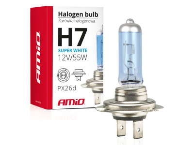 Żarówka halogenowa H7 12V 55W filtr UV (E4) Super White