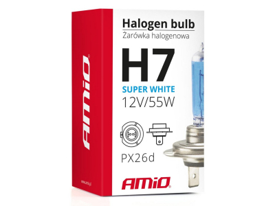 Żarówka halogenowa H7 12V 55W filtr UV (E4) Super White