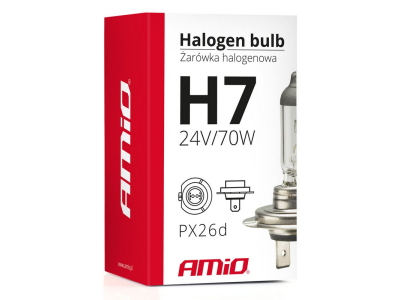 Żarówka halogenowa H7 24V 70W filtr UV (E4)