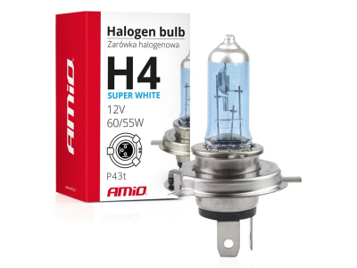 Żarówka halogenowa H4 12V 60/55W filtr UV (E4) Super White
