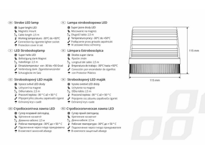 Lampa stroboskopowa LED 12V