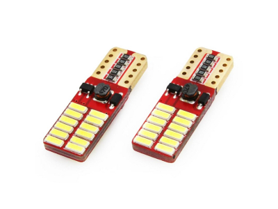LED CANBUS 24SMD 4014 T10e (W5W) White 12V/24V