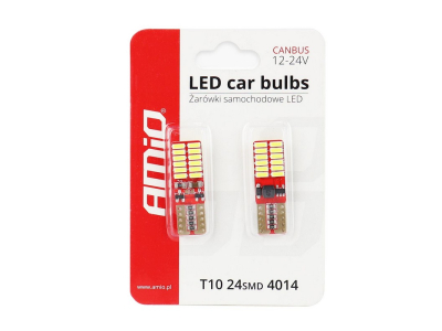 LED CANBUS 24SMD 4014 T10e (W5W) White 12V/24V