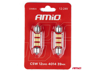 Żarówki LED CANBUS 4014 12SMD Festoon C5W C10W C3W 39mm White 12V/24V