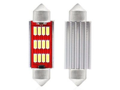 Żarówki LED CANBUS 4014 12SMD Festoon C5W C10W C3W 41mm White 12V/24V