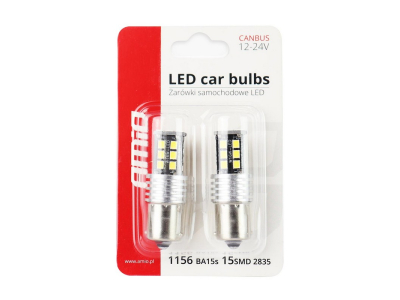 Żarówki LED CANBUS 2835 15SMD 1156 BA15S P21W R10W R5W White 12V/24V