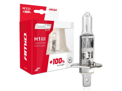 Żarówki halogenowe H1 12V 55W LumiTec SILVER +100% DUO