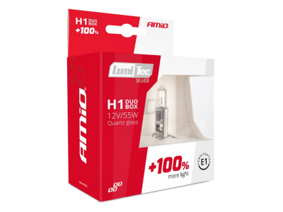 Żarówki halogenowe H1 12V 55W LumiTec SILVER +100% DUO