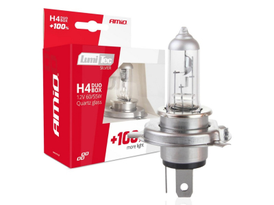 Żarówki halogenowe H4 12V 60/55W LumiTec SILVER +100% DUO