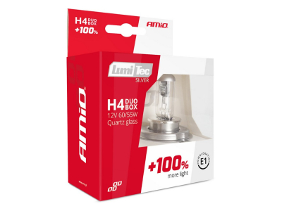 Żarówki halogenowe H4 12V 60/55W LumiTec SILVER +100% DUO