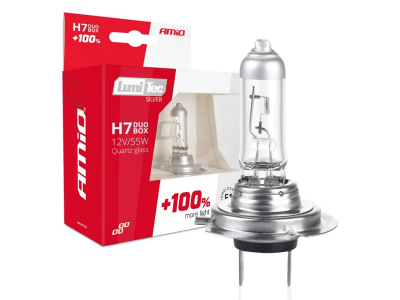Żarówki halogenowe H7 12V 55W LumiTec SILVER +100% DUO