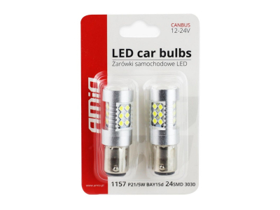 Żarówki LED CANBUS 3030 24SMD 1157 BAY15D P21/5W White 12V/24V