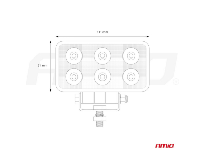 Lampa robocza AWL02 6 LED FLAT 9-60V