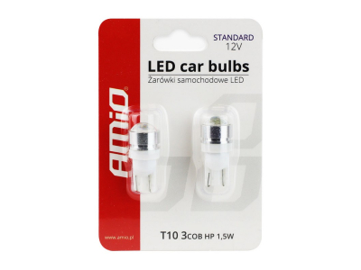 Żarówki LED STANDARD T10 W5W 3xCOB HP 1,5W 12V z soczewką