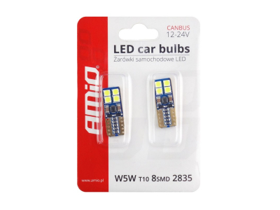 LED CANBUS 8SMD 2835 T10e (W5W) White 12V/24V