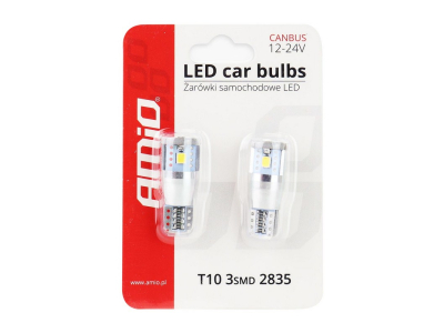 LED CANBUS 3SMD 2835 T10e (W5W) ALU White 12V/24V
