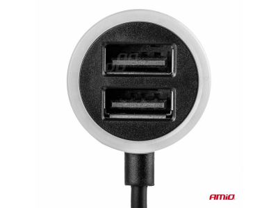 Ładowarka samochodowa PCH PRO-01 microUSB+2xUSB 2.4A 12/24V