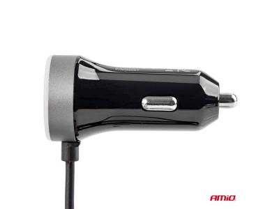 Ładowarka samochodowa PCH PRO-01 microUSB+2xUSB 2.4A 12/24V