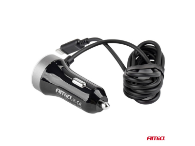 Ładowarka samochodowa 12/24V iPhone lightning + 2xUSB 2.4A PRO-02