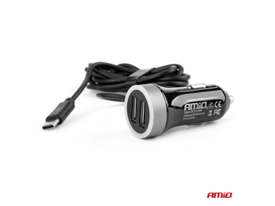 Ładowarka samochodowa 12/24V USB typ C + 2xUSB 2.4A PRO-3