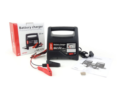 AMiO Prostownik ze wskazówką (bezp.) 6A, 12V SBC-6A