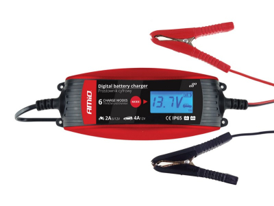 AMiO Prostownik cyfrowy 6V/12V - 2A/4A - DVL DBC-4A