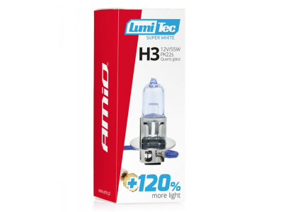 Żarówka halogenowa H3 12V 55W LumiTec Super White +120%