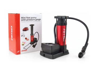 Pompka nożna MINI PU03 metalowa z manometrem
