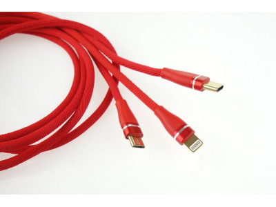 Multikabel do telefonu 3w1 Lightning/USB C/micro USB 120cm 3.1A UC-7
