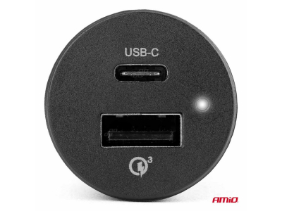 Ładowarka samochodowa USB-C Power Delivery PD i USB Quick Charge 3.0