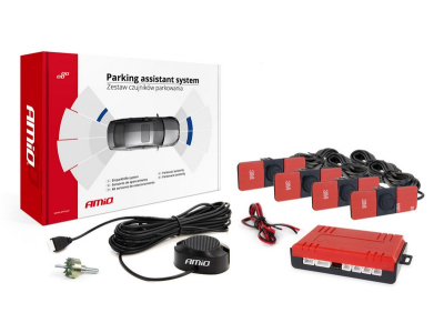 Zestaw czujników parkowania cofania Buzzer 4 sensory czarne wewnętrzne 16,5mm