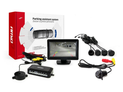 Zestaw czujników parkowania TFT01 4,3" z kamerą HD-305 LED 4 sensory czarne
