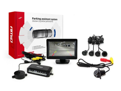 Zestaw czujników parkowania TFT01 4,3" z kamerą HD-305 LED 4 sensory czarne "GOLD"