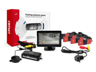 Zestaw czujników parkowania TFT01 4,3" z kamerą HD-305 LED 4 sensory czarne wewnętrzne