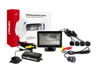 Zestaw czujników parkowania TFT01 4,3" z kamerą HD-307-IR 4 sensory czarne