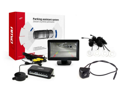 Zestaw czujników parkowania TFT01 4,3" z kamerą HD-310 4 sensory białe
