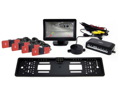 Zestaw czujników TFT01 4,3" z kamerą CAM-402 LED 4 sensory czarne wewnętrzne