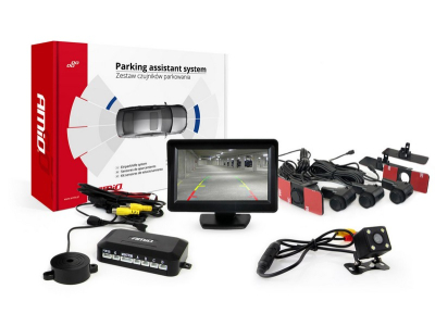 Zestaw czujników parkowania TFT01 4,3" z kamerą HD-315-LED 4 sensory czarne wewnętrzne