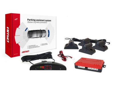 Zestaw czujników parkowania cofania LED 4 sensory czarne 19mm TRUCK