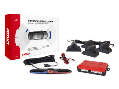 Zestaw czujników parkowania cofania MAX LED 4 sensory czarne 19mm TRUCK
