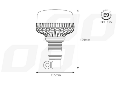 Lampa ostrzegawcza W03P uchwyt zaginany R65 R10 36LED 12/24V IP56
