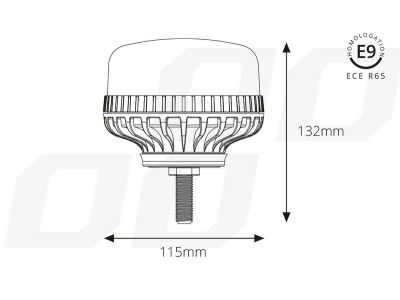 Lampa ostrzegawcza W03SB na śrubie R65 R10 36LED 12/24V IP56